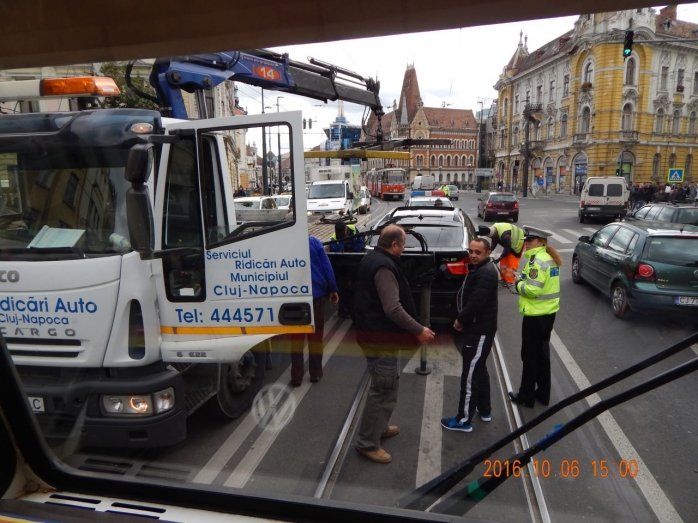 Circulația tramvaielor blocată pe strada Horea