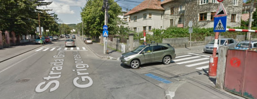 Strada C.A. Rosetti (în dreapta) are un grad de înclinare de 20%. FOTO Google Maps