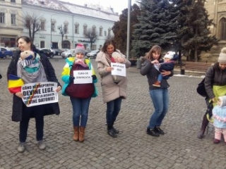 mamicile la protest, sursa foto: radio cluj