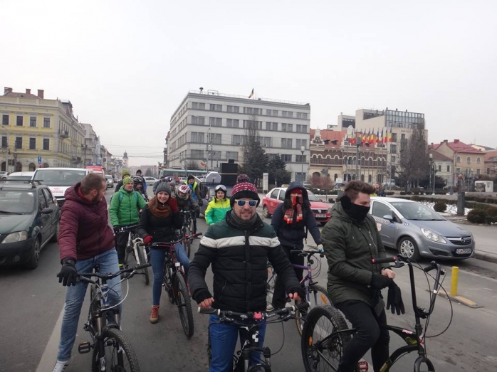 Imagine genrică, de la marşul organizat în luna ianuarie / FOTO Clubul de Cicloturism Napoca