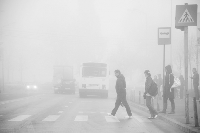 Ceata determina scaderea vizibilitatii in trafic