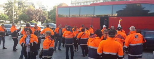 Ambulanța Dej, acțiune de protest în Capitală. Care sunt solicitările sindicaliștilor  sursa foto dej24 