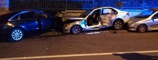 Accident pe strada Miklos Zriny, în Andrei Mureșanu. Foto Facebook.com/Alex Alexandru