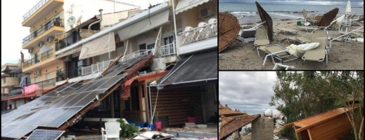 Furtuna în peninsula grecească Halkidiki