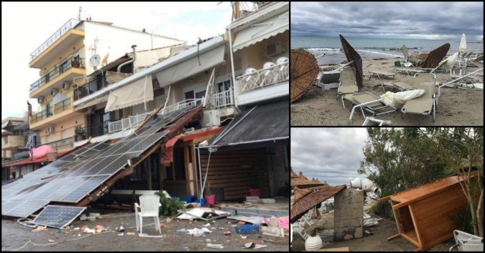 Furtuna în peninsula grecească Halkidiki