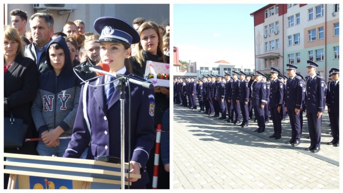 Ei sunt noii agenți de poliție! O tânără a bifat cea mai mare medie de absolvire din istoria școlii clujene