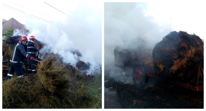 Incendiu la Sic: tone întregi de fân, făcute scrum