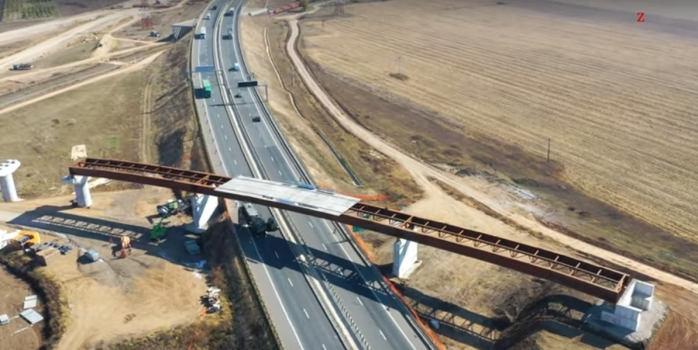 Autostrada A10 a supratraversat Autostrada A1 în două puncte. Cum arată nodul rutier de la Sebeș?, sursă foto: captură video Ziarul Unirea