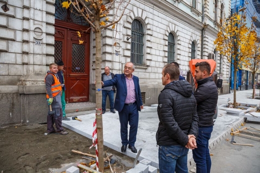 S-au plantat primii arbori pe strada Regele Ferdinand, lucrările sunt „în grafic și continuă”, sursă foto: Facebook Emil Boc