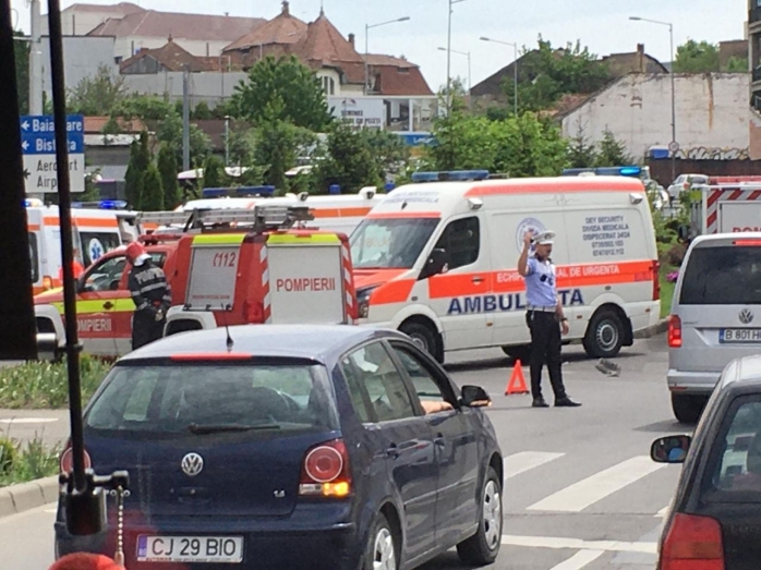 VIDEO. Accidentul dintre o ambulanță și o mașină, surprins de o cameră de bord