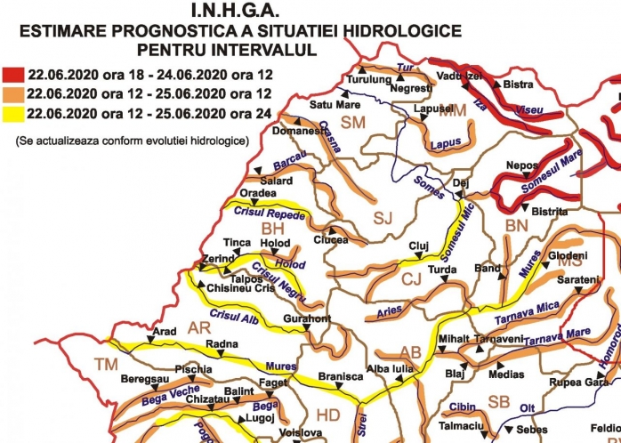 Risc major de VIITURI la Cluj. COD PORTOCALIU de inundații până joi