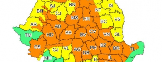 COD PORTOCALIU de ploi torențiale în mai bine de jumătate din țară