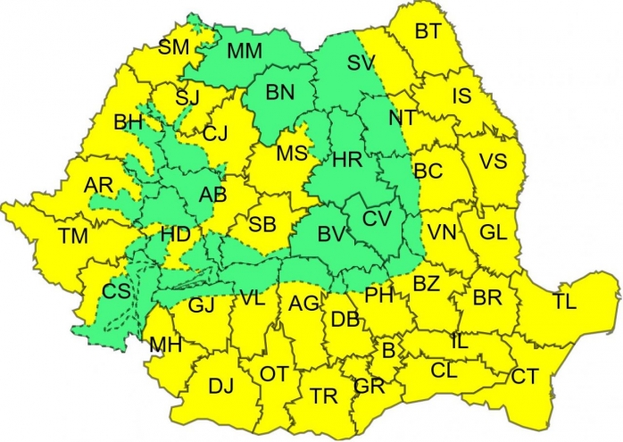 METEO: Cod galben de caniculă, în mai multe județe din țară