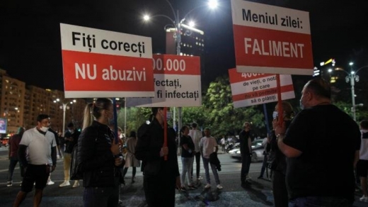 Protest HoReCa în Capitală :„La desert servim faliment