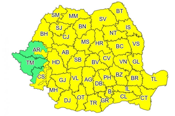 Cod galben de ploi și vijelii! Când intră în vigoare avertizarea meteo 