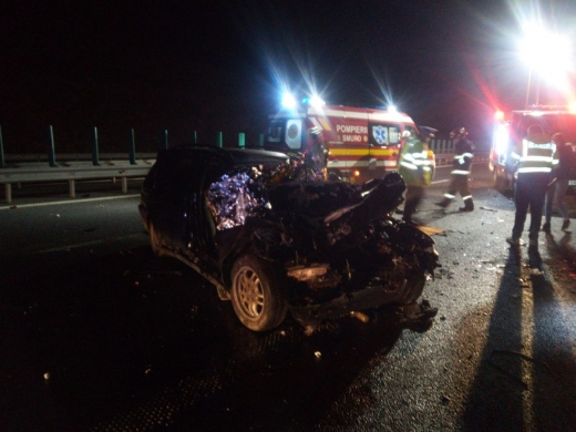 ACCIDENT GRAV pe Autostrada A3, ieșirea către Nădășelu. Un tânăr de 20 se află în STARE CRITICĂ. FOTO/VIDEO