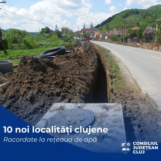 10 localități clujene vor avea rețele publice de apă