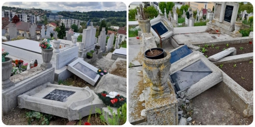 Dosar penal pentru PROFANARE de morminte în cazul cimitirului distrus din Cluj. Făptașii riscă ÎNCHISOAREA