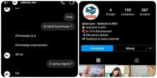 ATENȚIE elevi! Subiecte FALSE la Bacalaureat, vândute cu 50 de lei pe Instagram