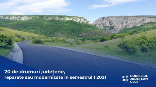 Lucrări pe 20 de drumuri și sectoare de drum, în primele șase luni ale anului, la Cluj