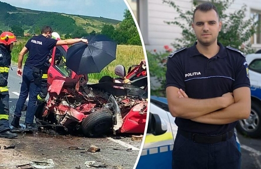 FOTO. Un polițist erou! George Rus, agentul care a ajuns primul la accidentul de la Mihăiești a povestit scenele șocante pe care le-a găsit