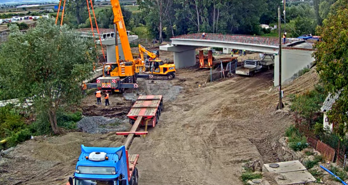 VIDEO. Lucrările la podul peste Arieș, în Turda, transmise LIVE. Când va fi reluată circulația?