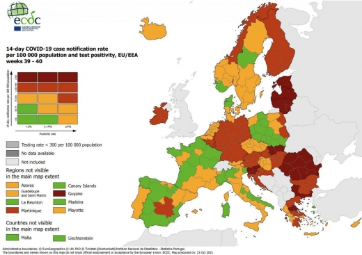 Harta dezastrului! România, printre cele mai afectate țări de valul 4 al pandemiei în Europa