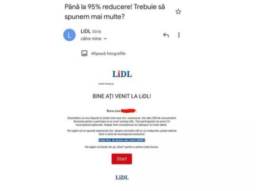 ATENȚIE! Țeapă cu premii FALSE în numele Lidl. Compania, AVERTISMENT pentru clienți