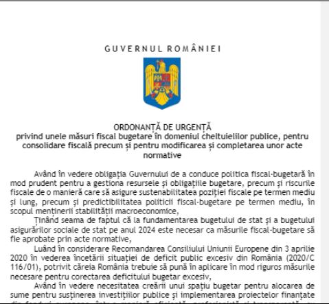 Noi măsuri de austeritate pentru 2024 Veniturile demnitarilor se