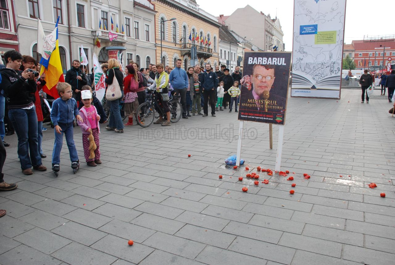 Proteste în centrul Clujului