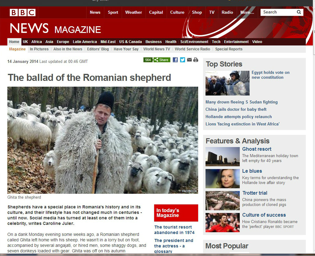 Ciobanul Ghiţă a ajuns în paginile BBC