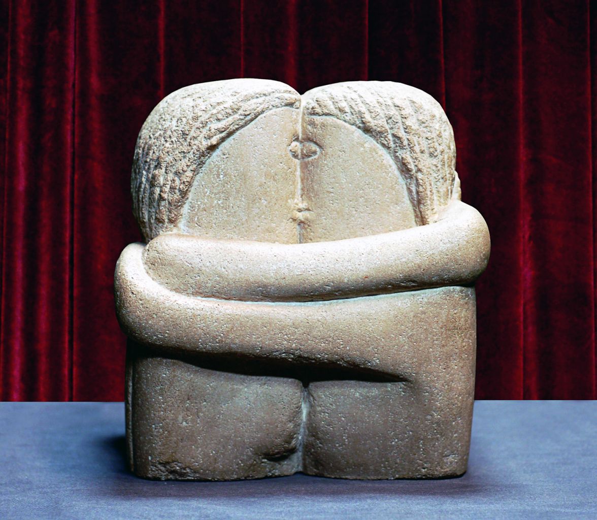 O versiune a sculpturii "Sărutul" (Le Baiser), de Constantin Brâncuşi