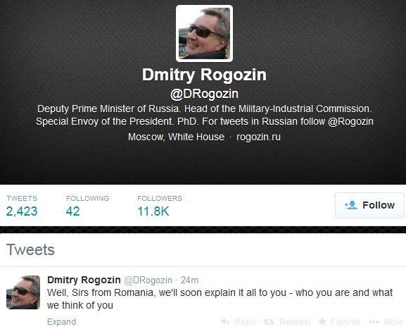 Vicepremierul Rogozin, ameninare la adresa Românilor: "Da, domnilor români, vă vom explica cine sunteţi şi CE CREDEM DESPRE VOI"