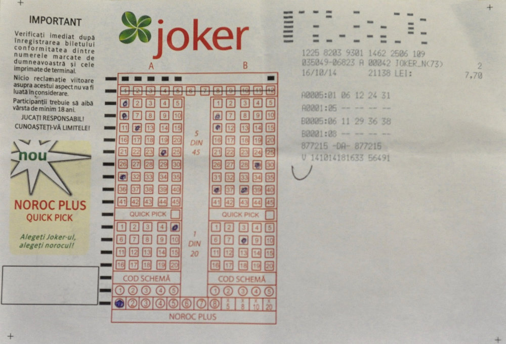 Biletul câștigător la jocul Loto Joke, în valoare de 16.845.971,48 lei