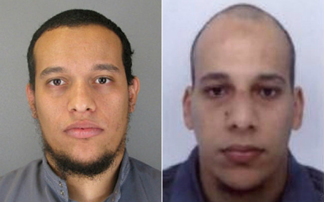Said Kouachi (stânga) și Cherif Kouachi (dreapta), atacatorii de la Charlie Hebdo. Sursă foto: The Telegraph