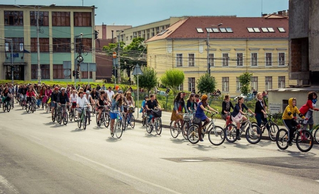  Marş al bicicliştilor în centrul Clujului  Foto arhiva