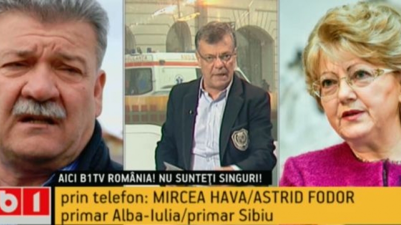 Mircea Hava (Alba Iulia) si Astrid Fodor (Sibiu) vor sa se alature cu orasele lor Aliantei Vestului. Captura video B1TV