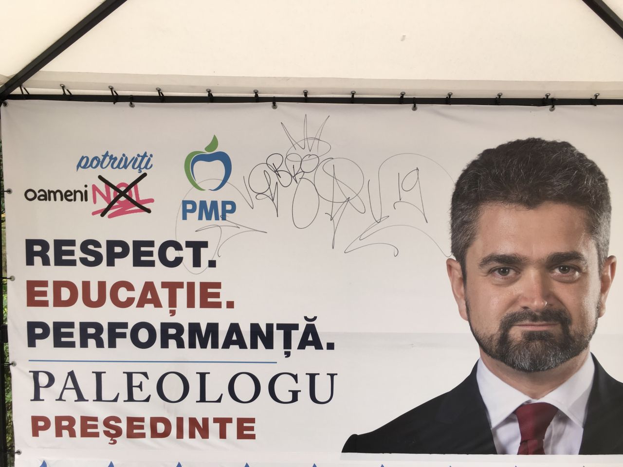 Cortul PMP a fost vandalizat pentru a doua oara la Cluj