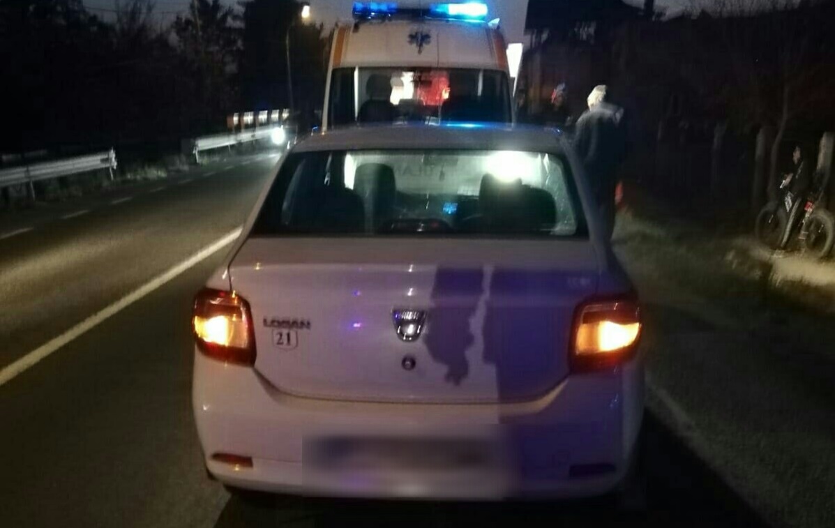 Accident la Cuzdrioara, o nouă traversare neregulamentară s-a sfârșit cu un drum la spital, sursă foto: ISU Cluj
