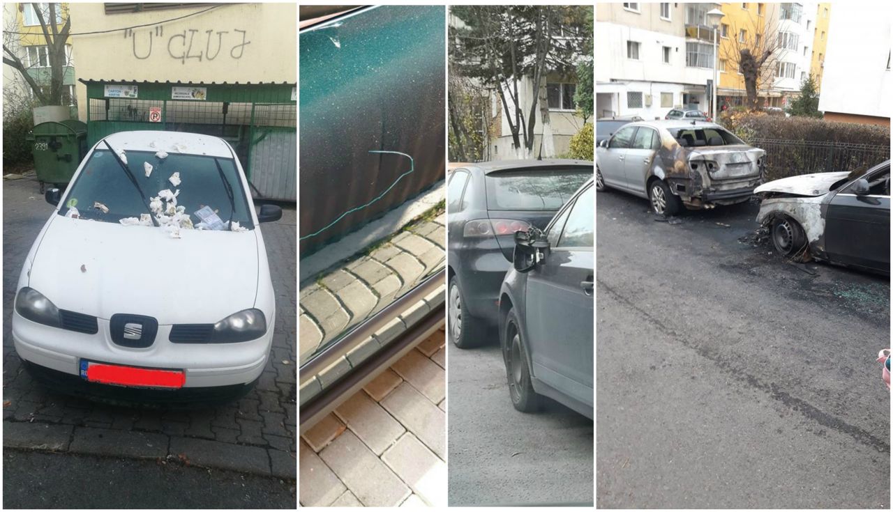 Lipsă de parcări sau de bun-simț? Mașinile cad pradă în Cluj-Napoca în lupta pentru spații!, sursă foto: colaj Facebook Info Trafic jud. Cluj