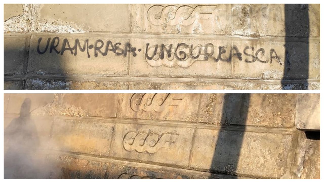 Eltávolították a magyarellenes graffitit: „Takarítsuk ki együtt a gyűlöletet Kolozsvárról!”
