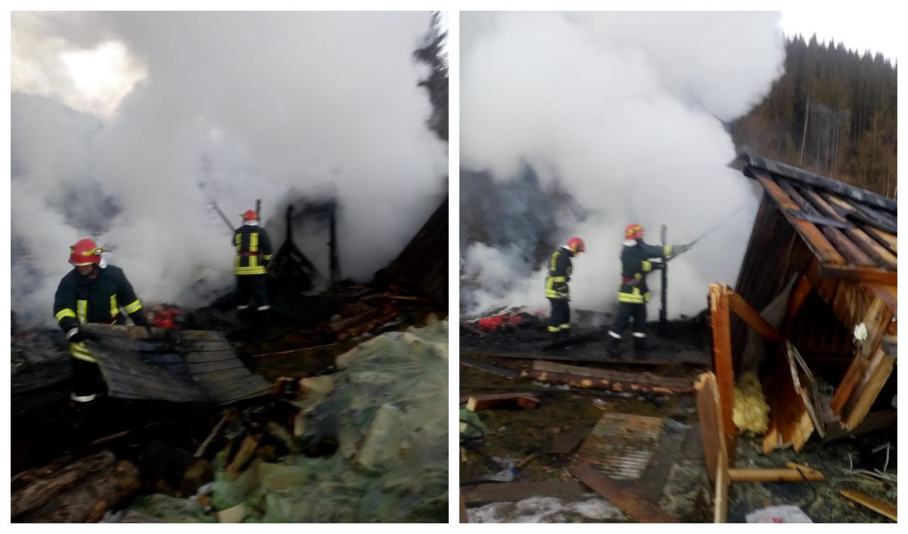 Incendiu cauzat de un generator defect la o cabană din Ic Ponor. Localnicii, eroii zilei!, sursă foto: ISU Cluj