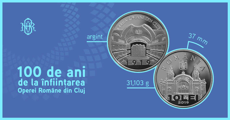 BNR lansează o monedă de argint cu tema „100 de ani de la înființarea Operei Române din Cluj”