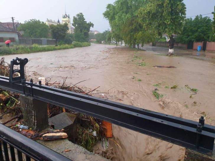 Ploaia a făcut DEZASTRU la granița cu Cluj. Trenuri blocate și o familie evacuată din cauza INUNDAȚIILOR