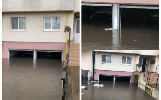 Ploile torențiale au făcut POTOP în județul Alba. Imobile inundate și străzi îngropate sub ape