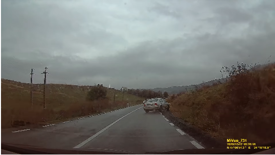 VIDEO. ACCIDENT șocant surprins de un șofer în Bistrița-Năsăud