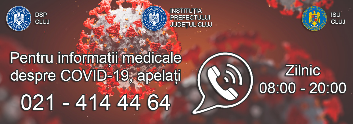 Linie telefonică DSP nouă pentru informații despre COVID19, disponibilă de azi la Cluj