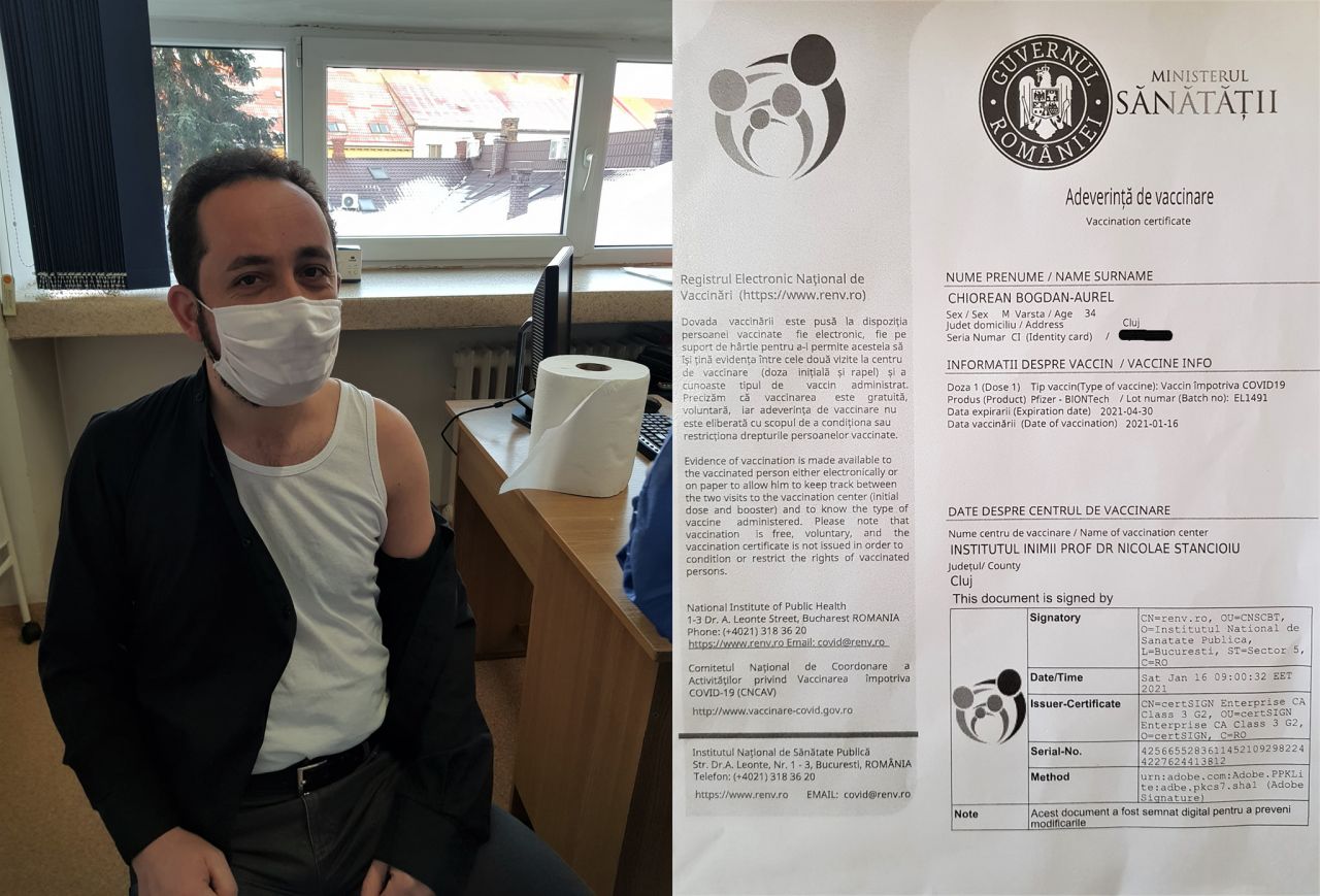 Primul preot vaccinat anti-COVID din Cluj! „M-am vaccinat pentru că slujesc într-un spital”