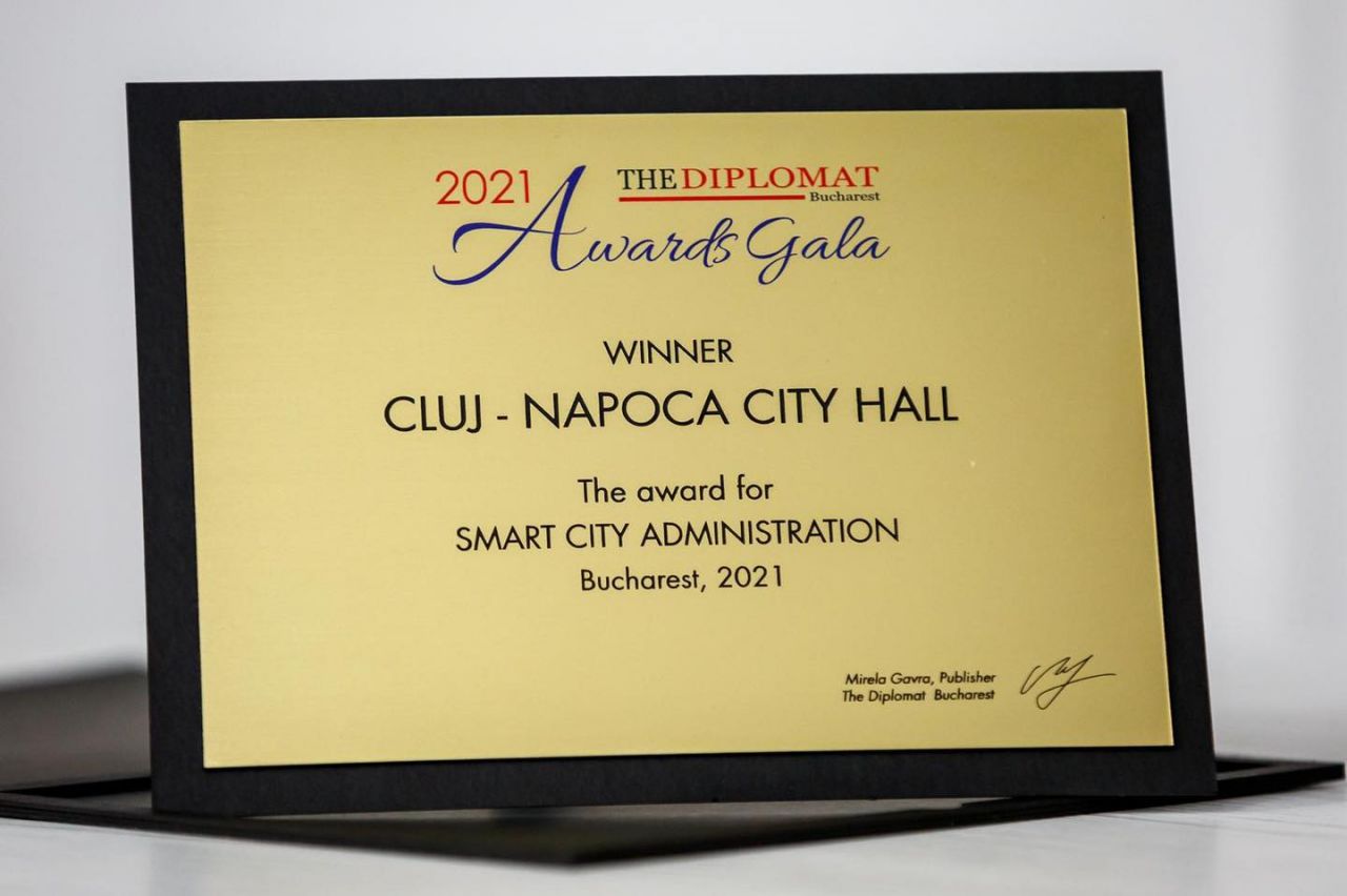 Primăria Cluj-Napoca a câștigat premiul „Smart City Administration” pentru strategiile implementate în 2020.