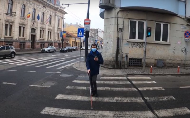 Aplicația care oferă sprijin pentru persoanele cu deficiențe de vedere din Cluj-Napoca.